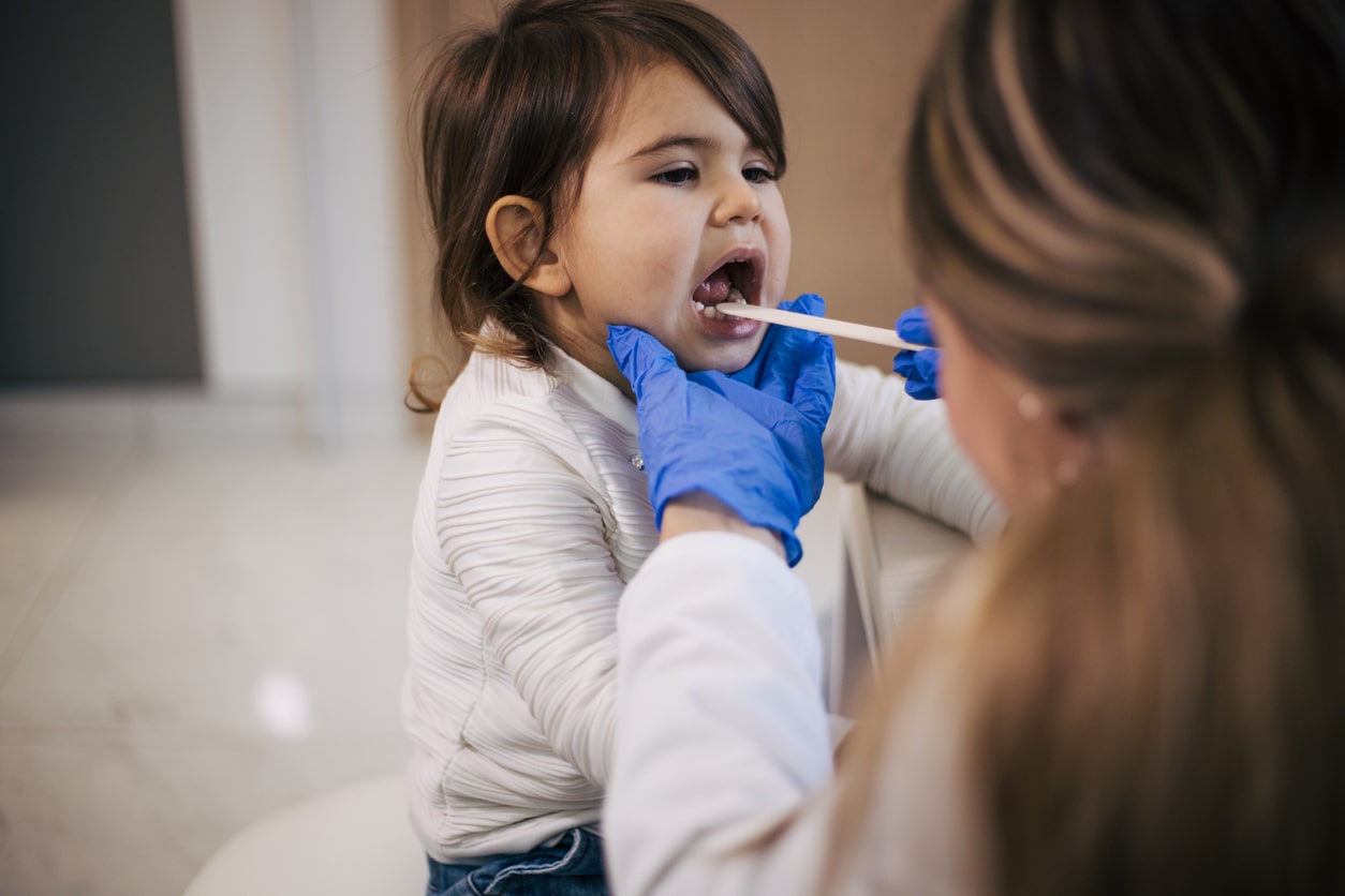 Child gets tonsils checked