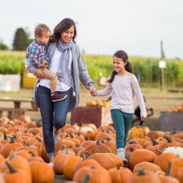 Family at pumpkin patch